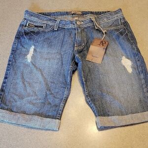 APHRODITE Bermuda Cotton Distressed Denim Jean Shorts SIZE 13 NWT